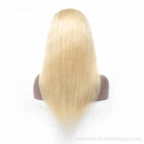 Honey Blond 613 Cuticle Aligned Mink Brazilian Human Hair Glueless Transparent HD Straight Full Lace Wig with Baby Hair